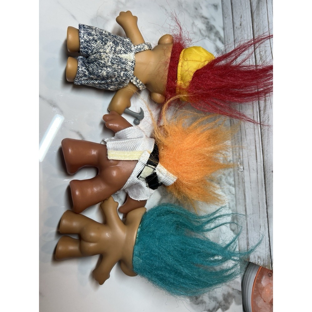 Vintage 1990s Ace Novelty Treasure Troll Doll Teal w/ Belly Jewel Dam 1986 Troll - Picture 7 of 7